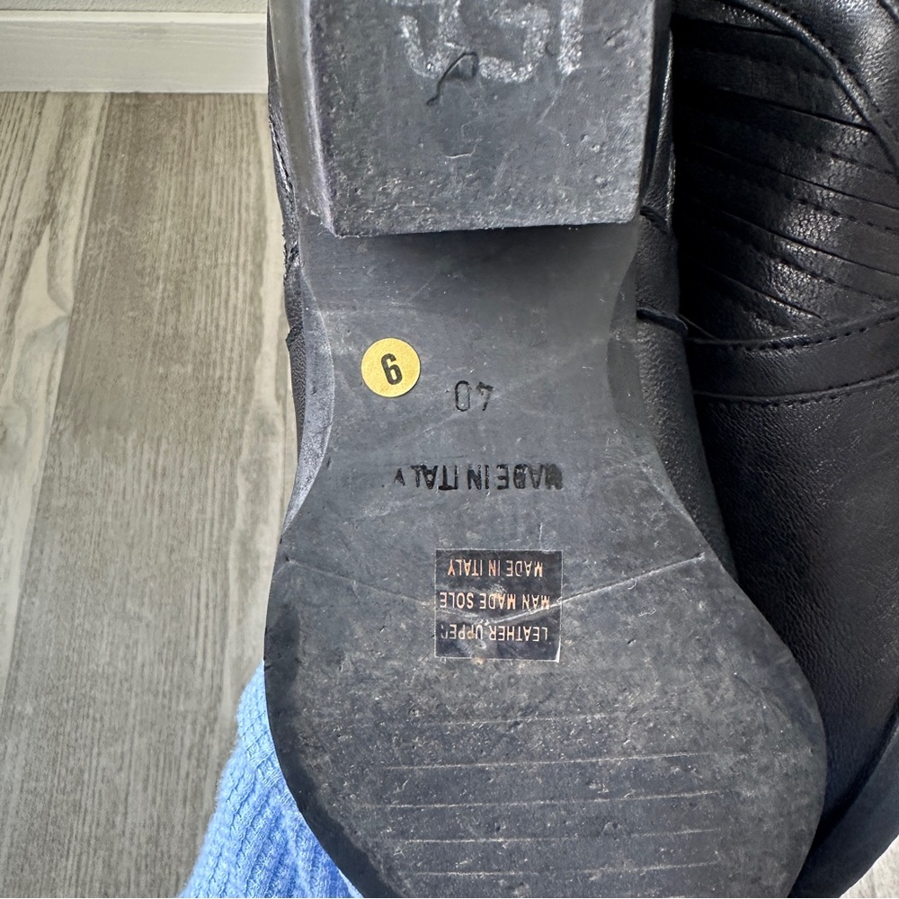 Emanuele Crasto Black Leather Western Ankle Boots 40 9 - Picture 12 of 14